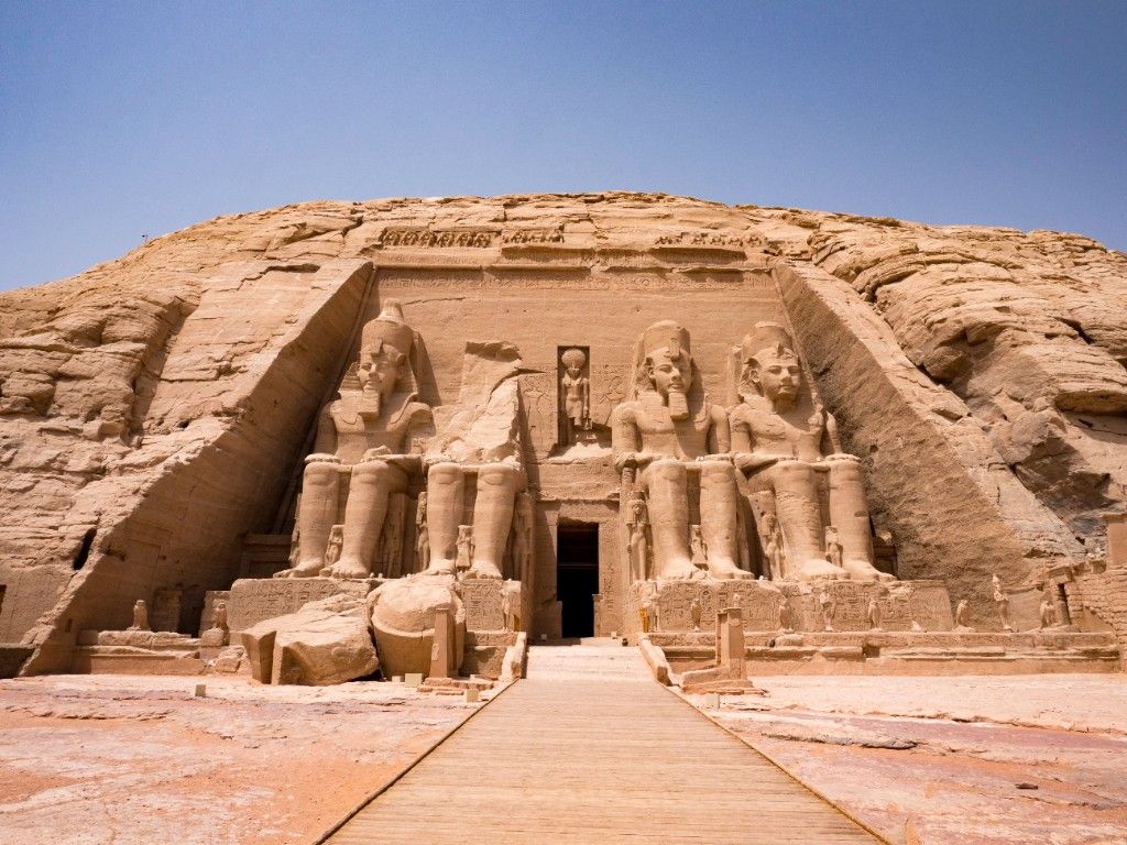Statues in front of Abu Simbel temple 