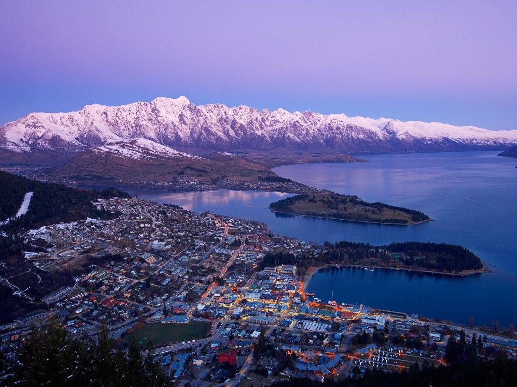 Evening view of Queenstown