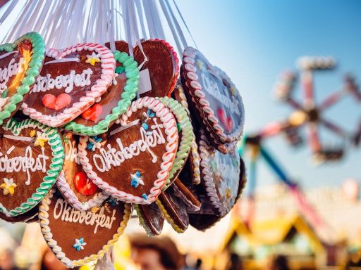 typical souvenir at the oktoberfest in munich - a gingerbread heart 
